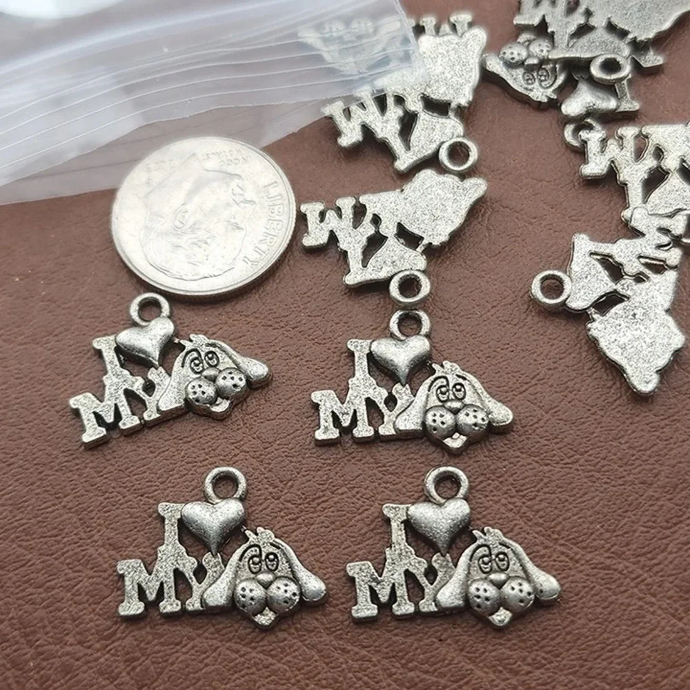 12pcs I‎ Love My Dog Charms, jewelry making